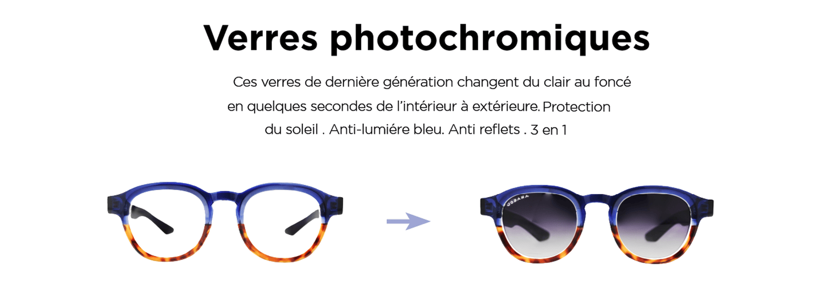 Verres photochromiques — du clair au foncé
